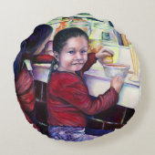 すべての良い小さな女の子は、メキシコのアイスクリームを手に入れる ラウンドクッション (裏面)