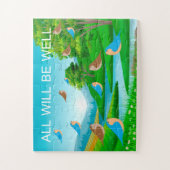 すべての良い川の木々の鳥の自然、4歳になる ジグソーパズル (縦)