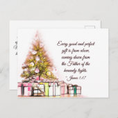 すべての良い贈り物と完全な賜物は上から来るものであり、光の父なる神から下る。 ー ヤコブの手紙 1: シーズンポストカード (正面/裏面)