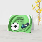 すべての良のまわりに人サッカースポーツ誕生日カード カード (黄色い花)