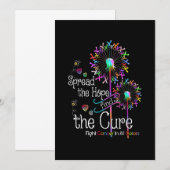 すべての色のがんと戦う リボン フラワー 招待状 (正面/裏面)