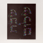 すべての色の宝石で作られたシャバットシャロム ジグソーパズル (縦)