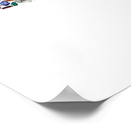 すべての色の宝石で作られたシャロム ポスター (角)