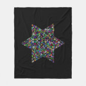 すべての色の宝石で作られたダビデの星 フリースブランケット (正面)
