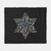 すべての色の宝石で作られたダビデの星 フリースブランケット (正面(横))