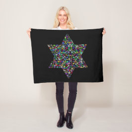 すべての色の宝石で作られたダビデの星 フリースブランケット