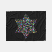 すべての色の宝石で作られたダビデの星 フリースブランケット (正面(横))