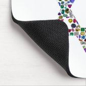 すべての色の宝石で作られたダビデの星 マウスパッド (コーナー)