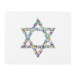すべての色の宝石で作られたダビデの星 メタルプリント