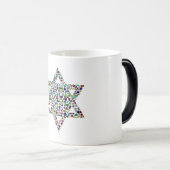 すべての色の宝石で作られたダビデの星 モーフィングマグカップ (正面右)