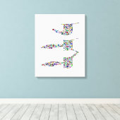 すべての色の宝石で作られたチャイシンボル キャンバスプリント (インサイチュ (ウッドフロア))