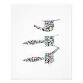 すべての色の宝石で作られたチャイシンボル フォトプリント (正面)