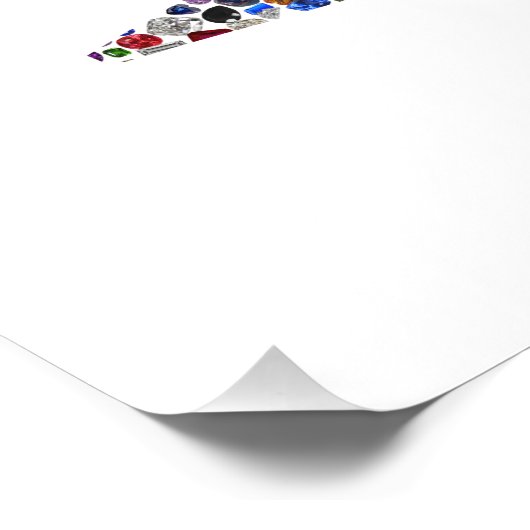 すべての色の宝石で作られたチャイシンボル フォトプリント (角)