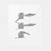 すべての色の宝石で作られたチャイシンボル フリースブランケット (正面)