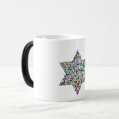 すべての色の宝石で作られたデビッドスター モーフィングマグカップ (正面左)