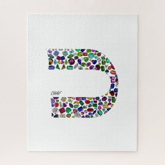 すべての色の宝石で作られたヘブライ文字'CHAF' ジグソーパズル (縦)