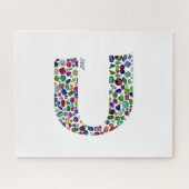 すべての色の宝石で作られたヘブライ文字'CHAF' ジグソーパズル (横)