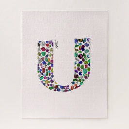 すべての色の宝石で作られたヘブライ文字'CHAF' ジグソーパズル