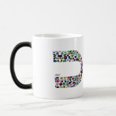 すべての色の宝石で作られたヘブライ文字'CHAF' モーフィングマグカップ (左)