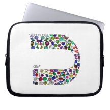 すべての色の宝石で作られたヘブライ文字'CHAF'