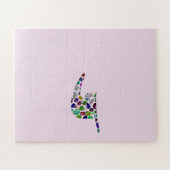 すべての色の宝石で作られた文字'YOD' ジグソーパズル (横)