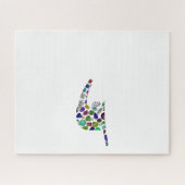 すべての色の宝石で作られた文字'YOD' ジグソーパズル (横)