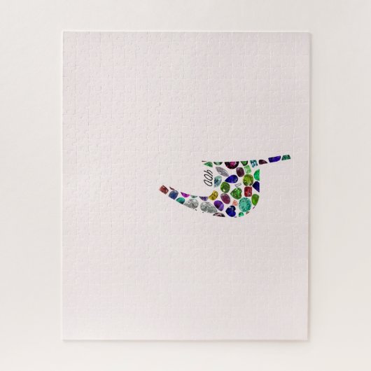 すべての色の宝石で作られた文字'YOD' ジグソーパズル (縦)