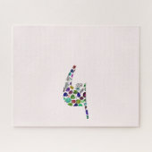 すべての色の宝石で作られた文字'YOD' ジグソーパズル (横)