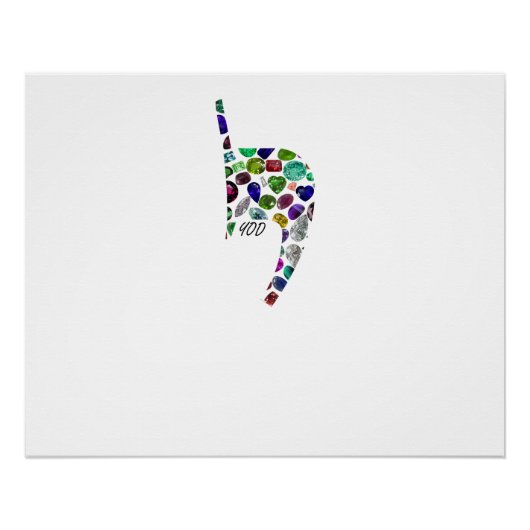 すべての色の宝石で作られた文字'YOD' ポスター (正面)