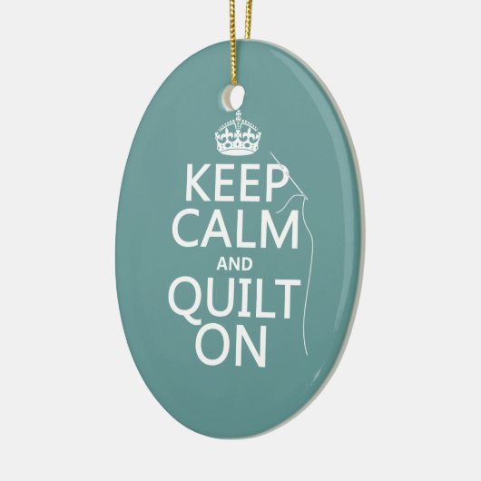 すべての色の平静およびキルトのオン利用できる保って下さい セラミックオーナメント (左)