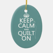 すべての色の平静およびキルトのオン利用できる保って下さい セラミックオーナメント (正面)