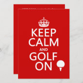 すべての色の平静およびゴルフオン利用できる保って下さい 招待状 (正面/裏面)