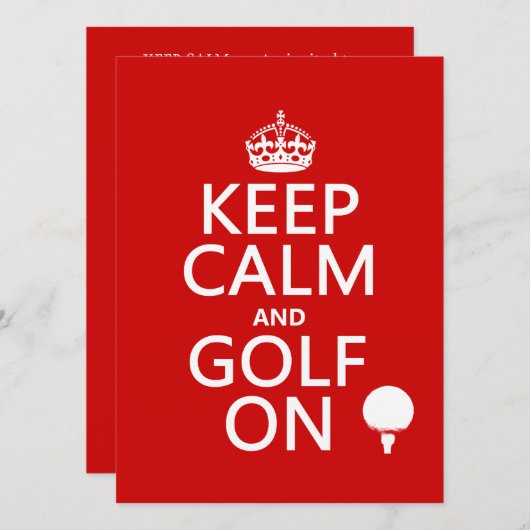 すべての色の平静およびゴルフオン利用できる保って下さい 招待状 (正面/裏面)