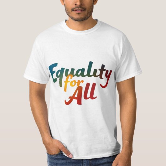 すべての色の数々のタイポグラフィデザインの平等。 Tシャツ (正面)