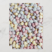 すべての色の美しいパステルイースターエッグキャンディ シーズンカード (正面/裏面)