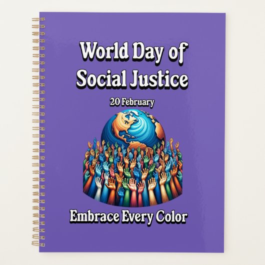 すべての色を受け入れる。社会正義の世界記念日。 プランナー手帳 (正面)