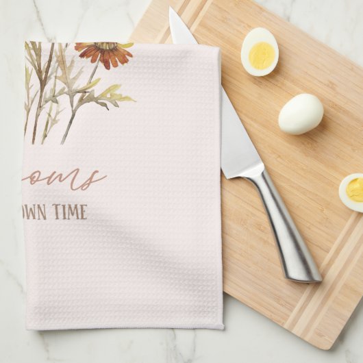 すべての花の開花独自の時間 – 素朴フローラ キッチンタオル (四つ折り)