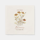 すべての花の開花独自の時間 – 素朴フローラ スタンダードカクテルナプキン (正面)
