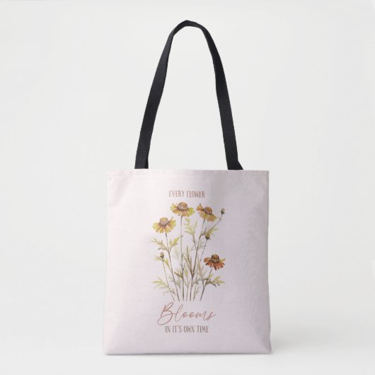 すべての花の開花独自の時間 – 素朴フローラ トートバッグ (正面)