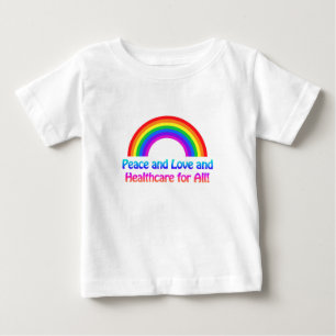 すべての虹のための平和と愛と医療 ベビーTシャツ