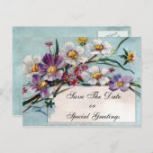 すべての行事のためのヴィンテージの植物相カード 案内ポストカード (正面/裏面)