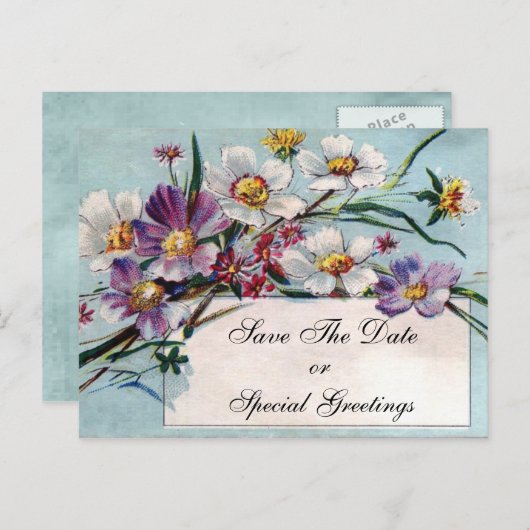 すべての行事のためのヴィンテージの植物相カード 案内ポストカード (正面/裏面)