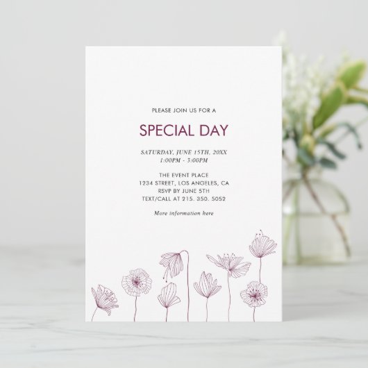 すべての行事のポピーフローラパーティの招待状 招待状 (スタンド正面)