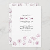 すべての行事のポピーフローラパーティの招待状 招待状 (正面/裏面)