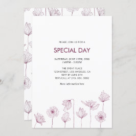 すべての行事のポピーフローラパーティの招待状 招待状