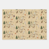 すべての行事の森の動物の数々の植物色 ラッピングペーパーシート (正面)