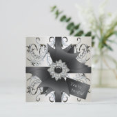 すべての行事アイボリーブルーブラックパーティの招待状 招待状 (スタンド正面)