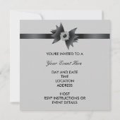 すべての行事アイボリーブルーブラックパーティの招待状 招待状 (裏面)