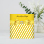 すべての行事イエローホワイトストライプイベントパーティー 招待状 (スタンド正面)