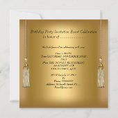 すべての行事エレガントピンク金ゴールド 招待状 (裏面)